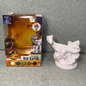 Jurassic World Paint Your Own Blue Dinosaur Raptor Bank Kids DIY Craft *FLAW